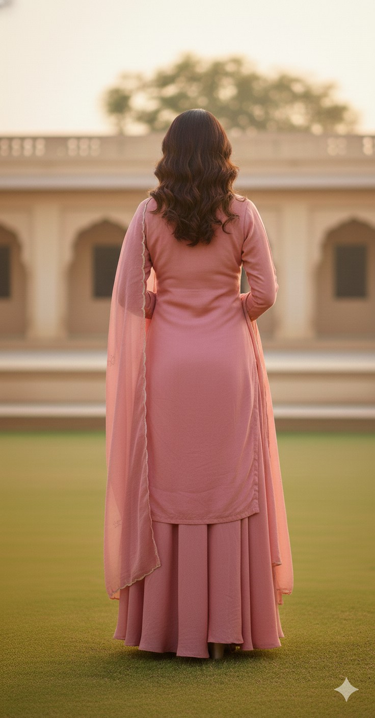 3Pc Kurti, Sharrara, Dupatta Set