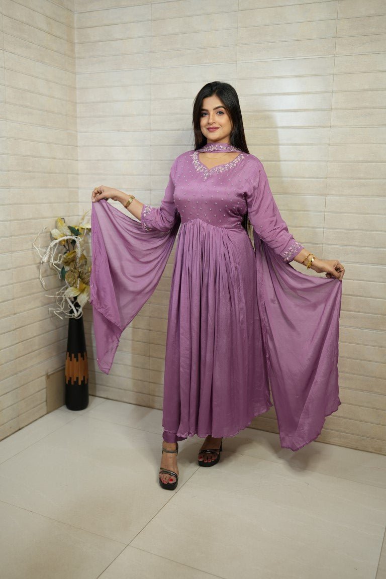 PF7012 - , Kurtis , Anarkali Ethnic Clothing Hand Embroidery Silk