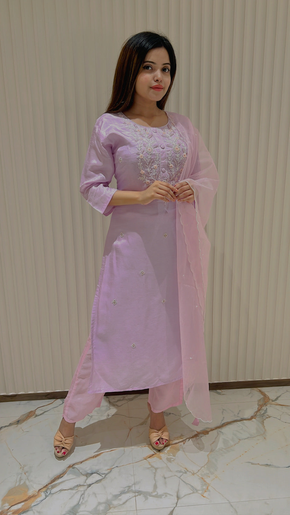 PF7394 - , Kurtis , Ethnic Clothing Hand Embroidery Kurta Sets Silk