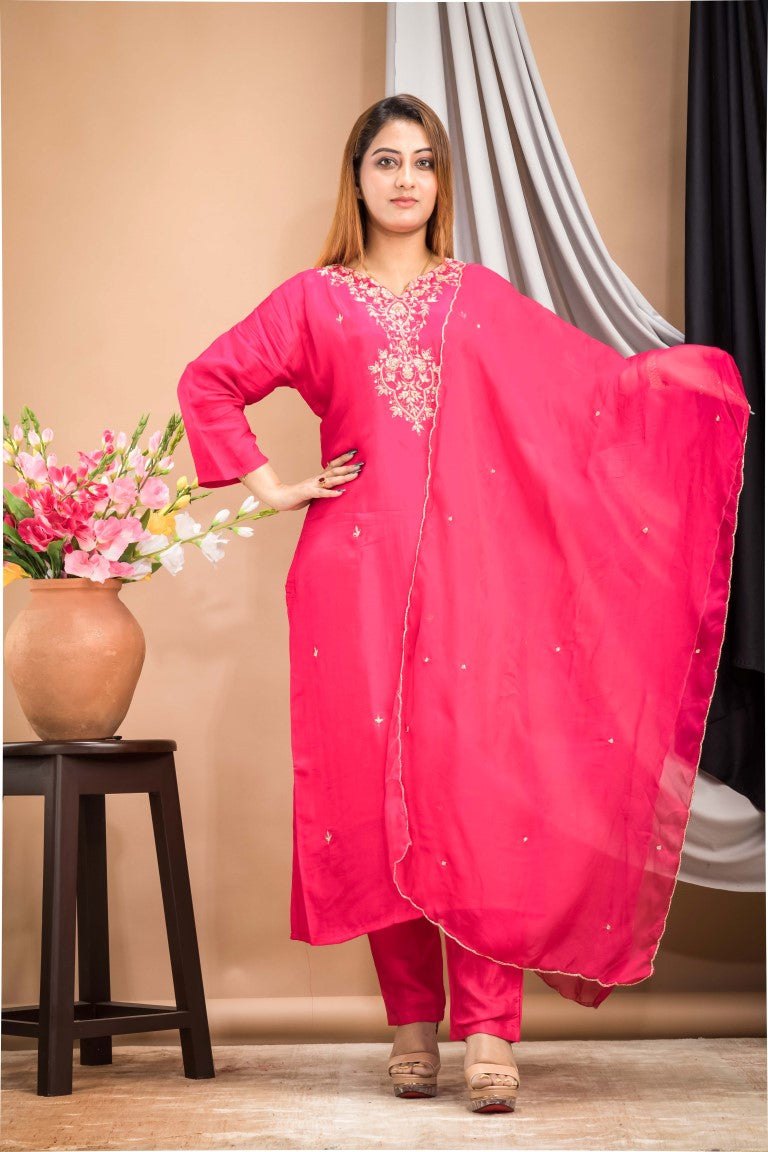 PF7665 - , Kurtis , Chinnon Ethnic Clothing Hand Embroidery Kurta Sets