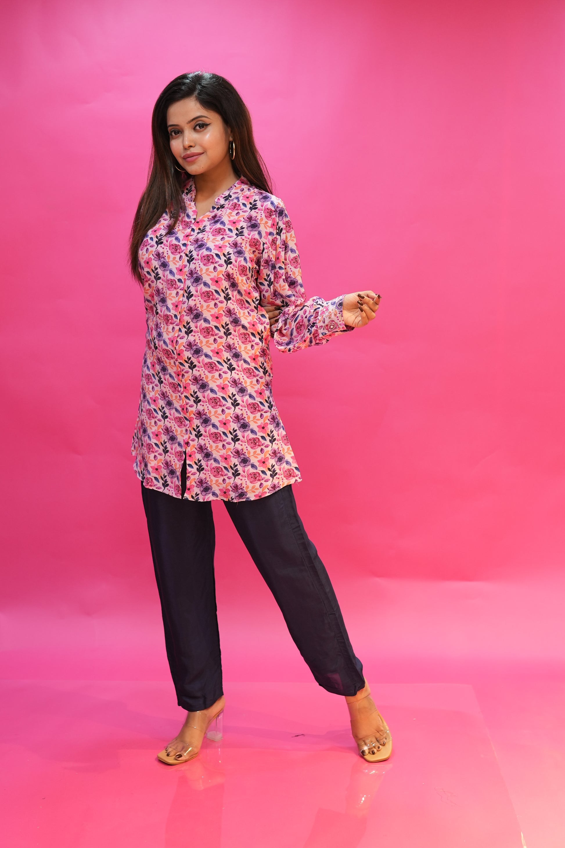 PF7704 - , Kurtis , Casual Wear Cord Sets Ethnic Clothing Printed Silk