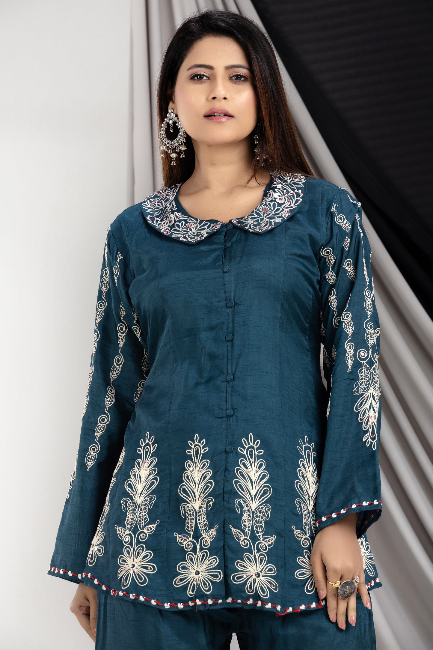 PF7818 - , Kurtis , Casual Wear Contemporary Clothing Cord Sets Ethnic Clothing Printed Silk