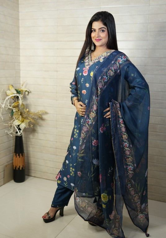 PF7855 - , Kurtis , Ethnic Clothing Kurta Sets Printed Silk