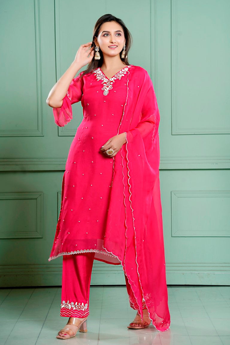 PF8021 - , Kurtis , Ethnic Clothing Georgette Hand Embroidery Kurta Sets