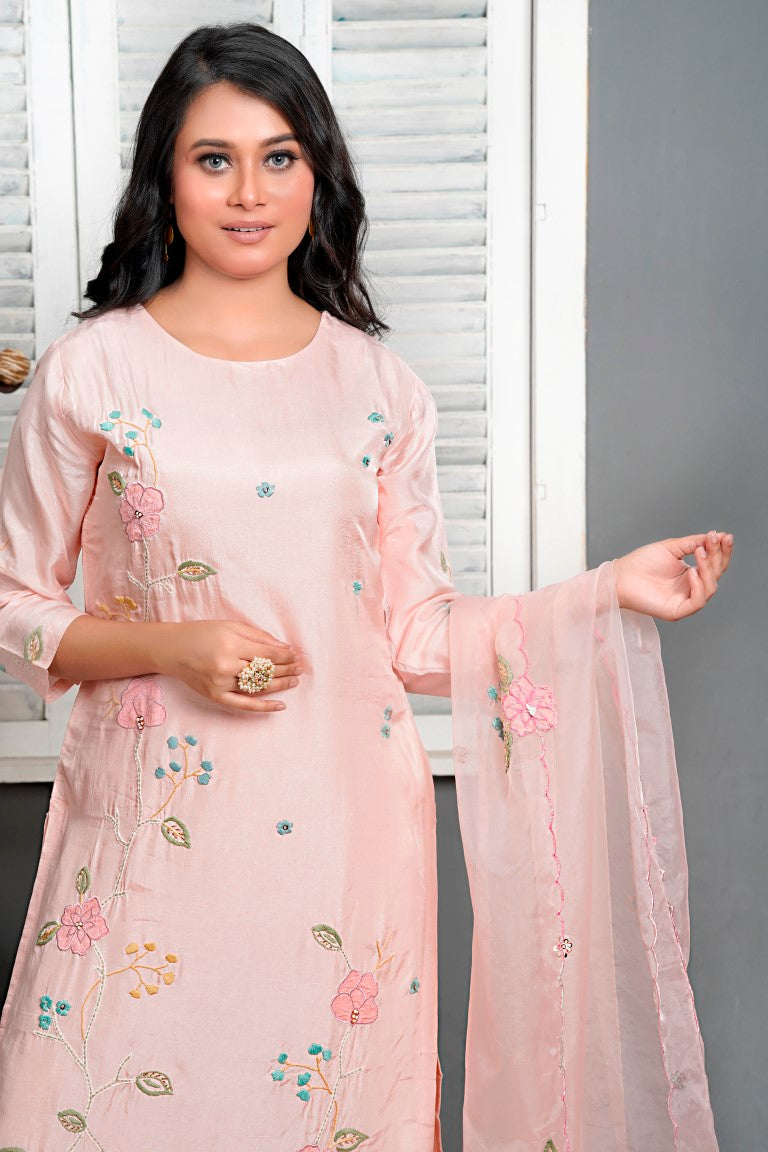 PF8126 - , Kurtis , Ethnic Clothing Festive Collection Hand Embroidery Kurta Sets Silk
