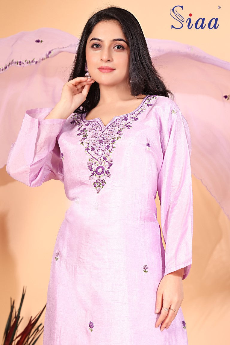 PF8149 - , Kurtis , Ethnic Clothing Festive Collection Hand Embroidery Kurta Sets Silk