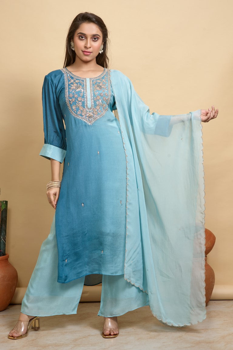 PF8188 - Sky Blue , Kurtis ,