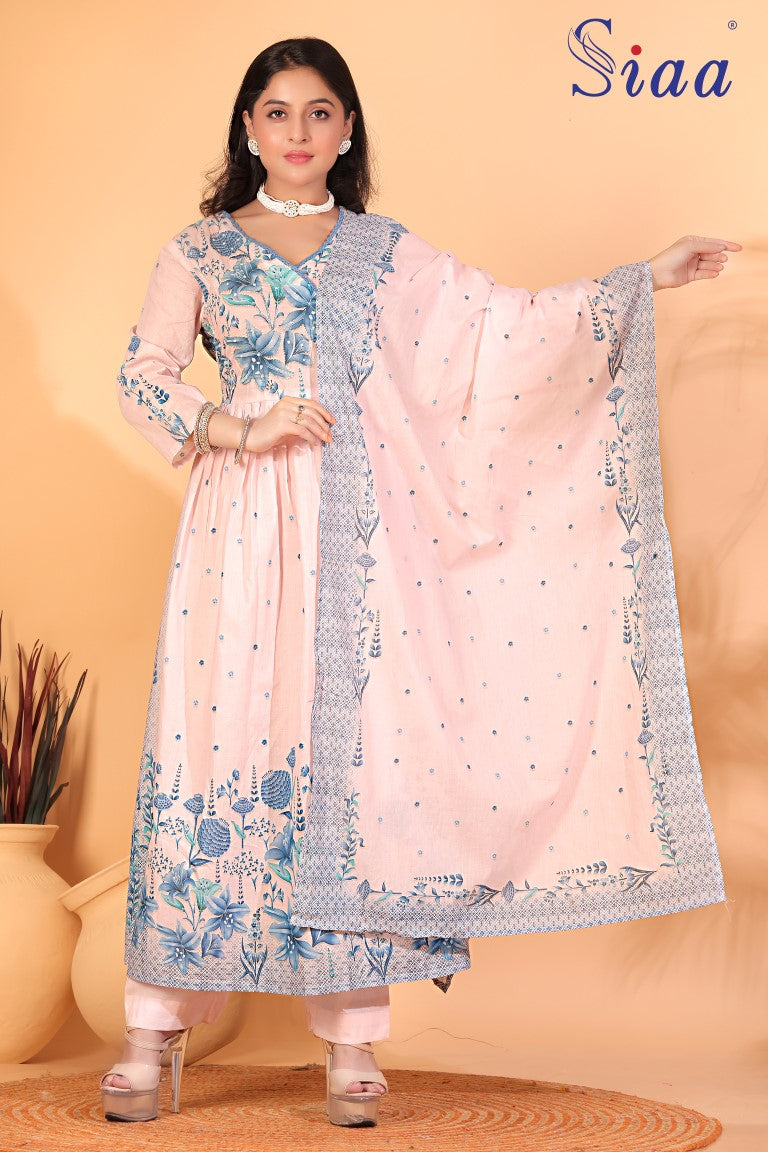 PF8221 - , Kurtis , Ethnic Clothing Festive Collection Hand Embroidery Kurta Sets Silk