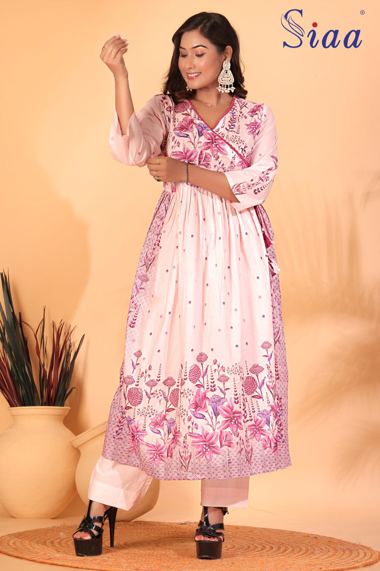PF8221 - , Kurtis , Ethnic Clothing Festive Collection Hand Embroidery Kurta Sets Silk