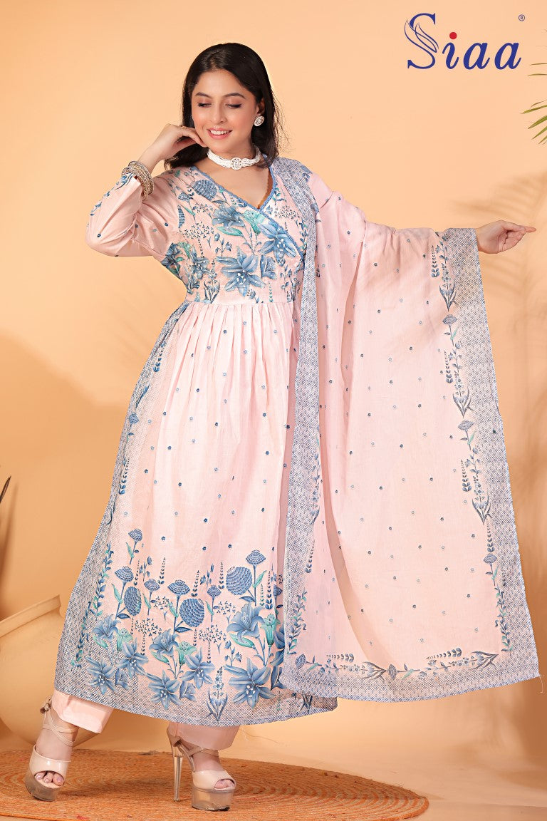 PF8221 - , Kurtis , Ethnic Clothing Festive Collection Hand Embroidery Kurta Sets Silk