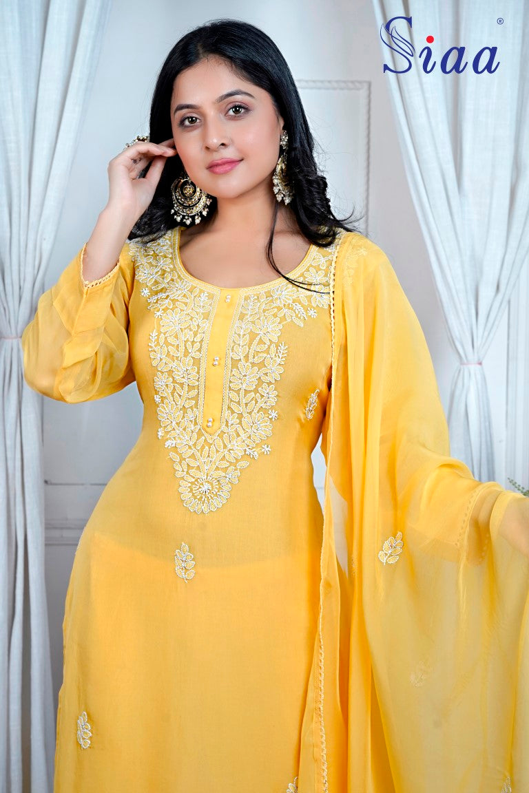 PF8238 - , Kurtis , Ethnic Clothing Festive Collection Hand Embroidery Kurta Sets Silk