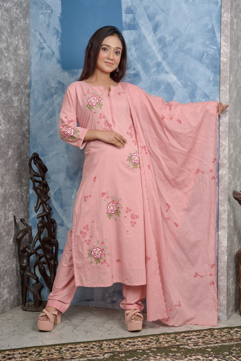 PF8272 - , Kurtis , Ethnic Clothing Hand Embroidery Kurta Sets Silk