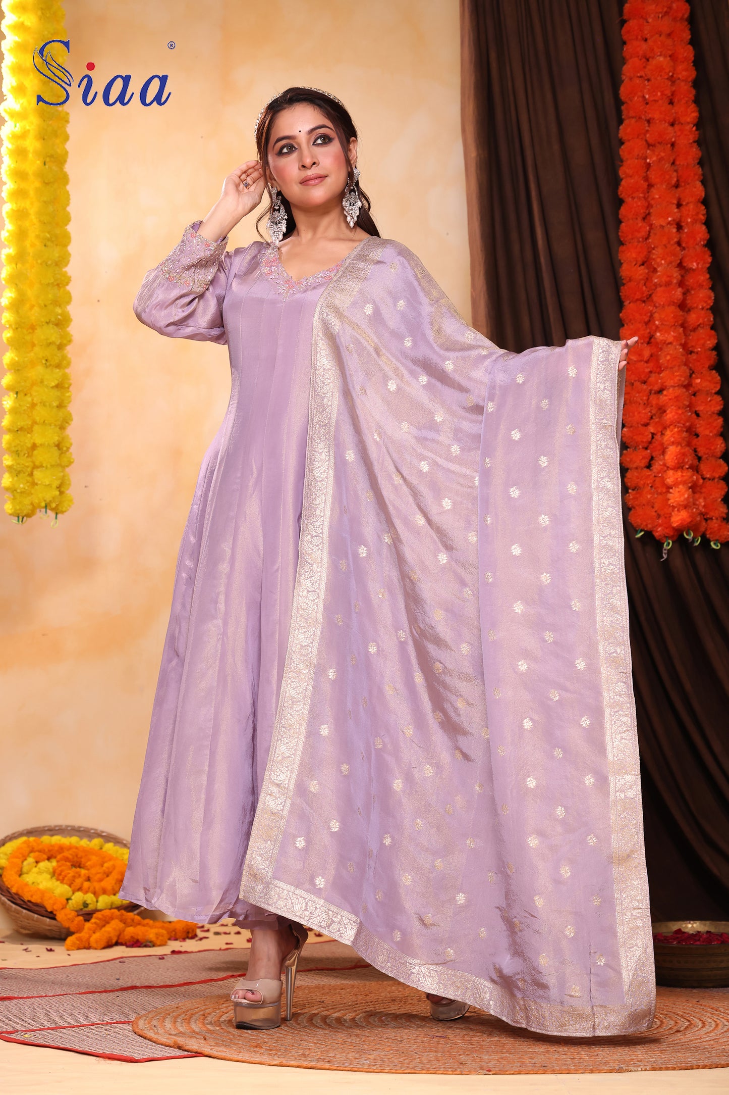 PF8379A - , Kurta , Anarkali Ethnic Clothing Festive Collection Hand Embroidery Kurta Sets Silk