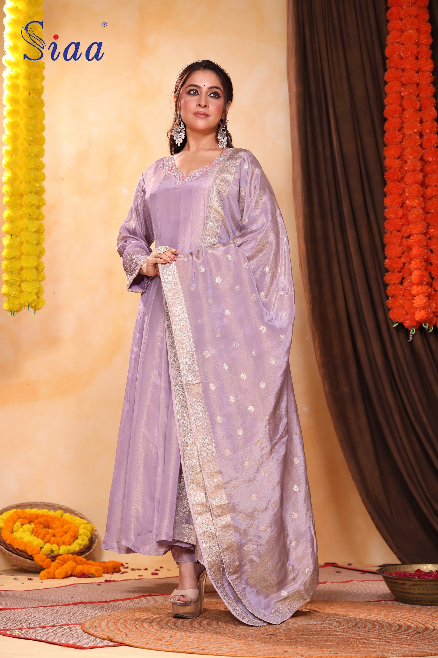 PF8379A - , Kurta , Anarkali Ethnic Clothing Festive Collection Hand Embroidery Kurta Sets Silk