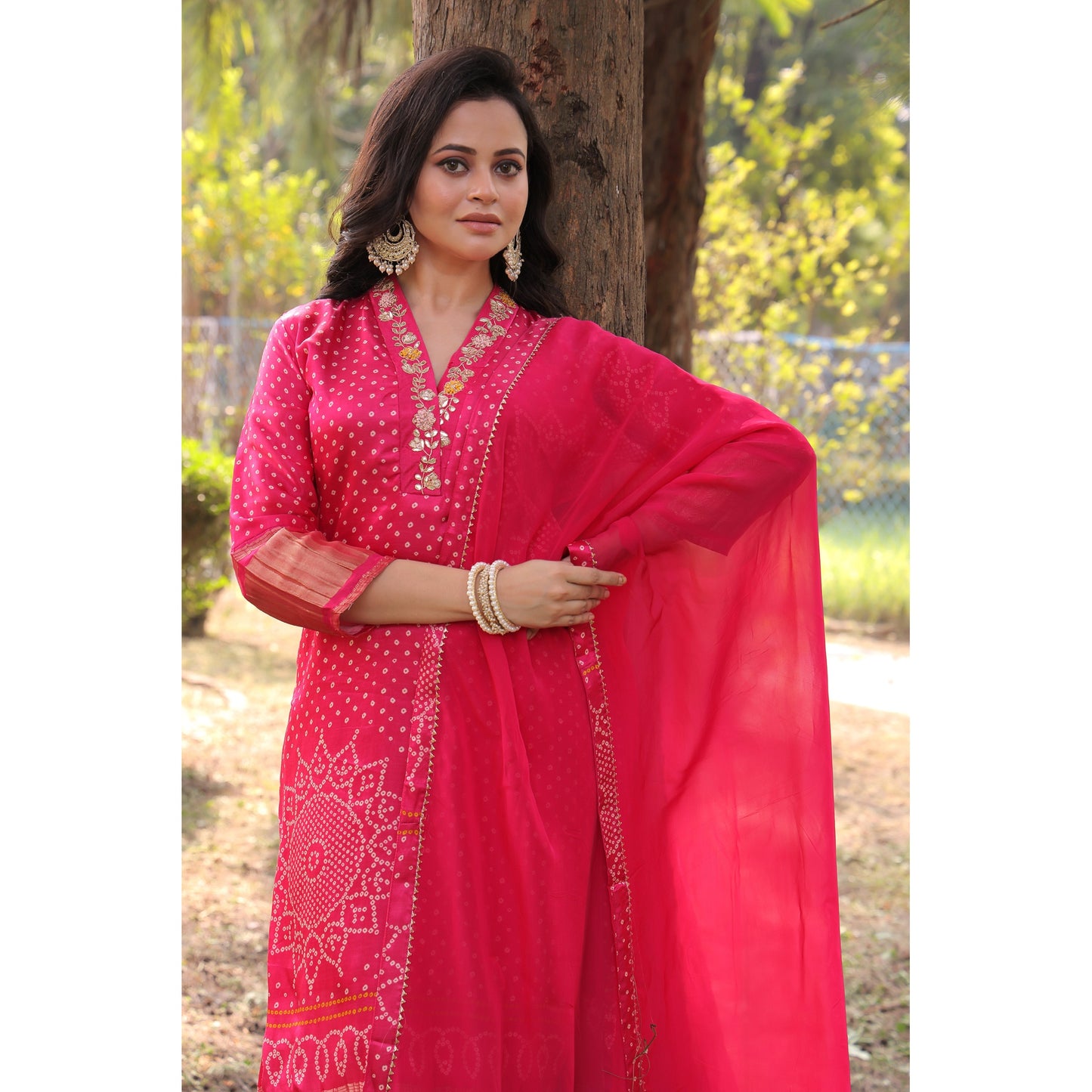 PF8383 - Red , Kurta , Ethnic Clothing Festive Collection fresh Release Hand Embroidery Kurta Sets Organza Printed Silk Trending Collection