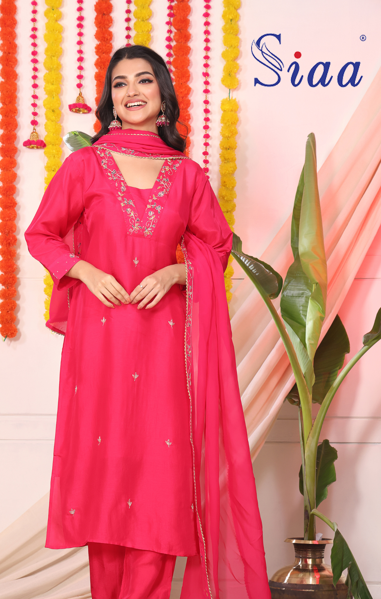 PF8577 - , , Ethnic Clothing Festive Collection Hand Embroidery Kurta Sets Silk