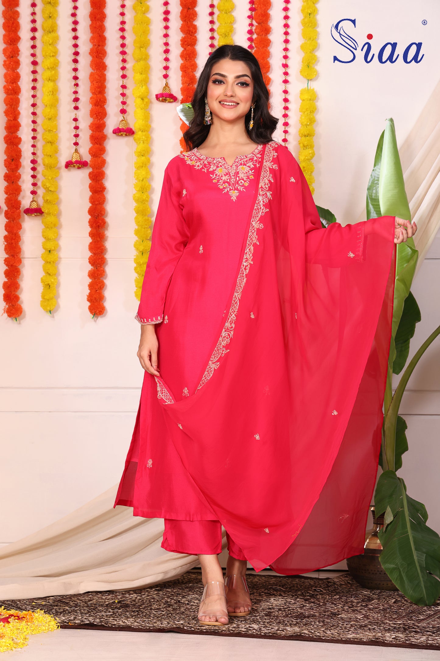 PF8624 - , , Ethnic Clothing Festive Collection Hand Embroidery Kurta Sets Silk