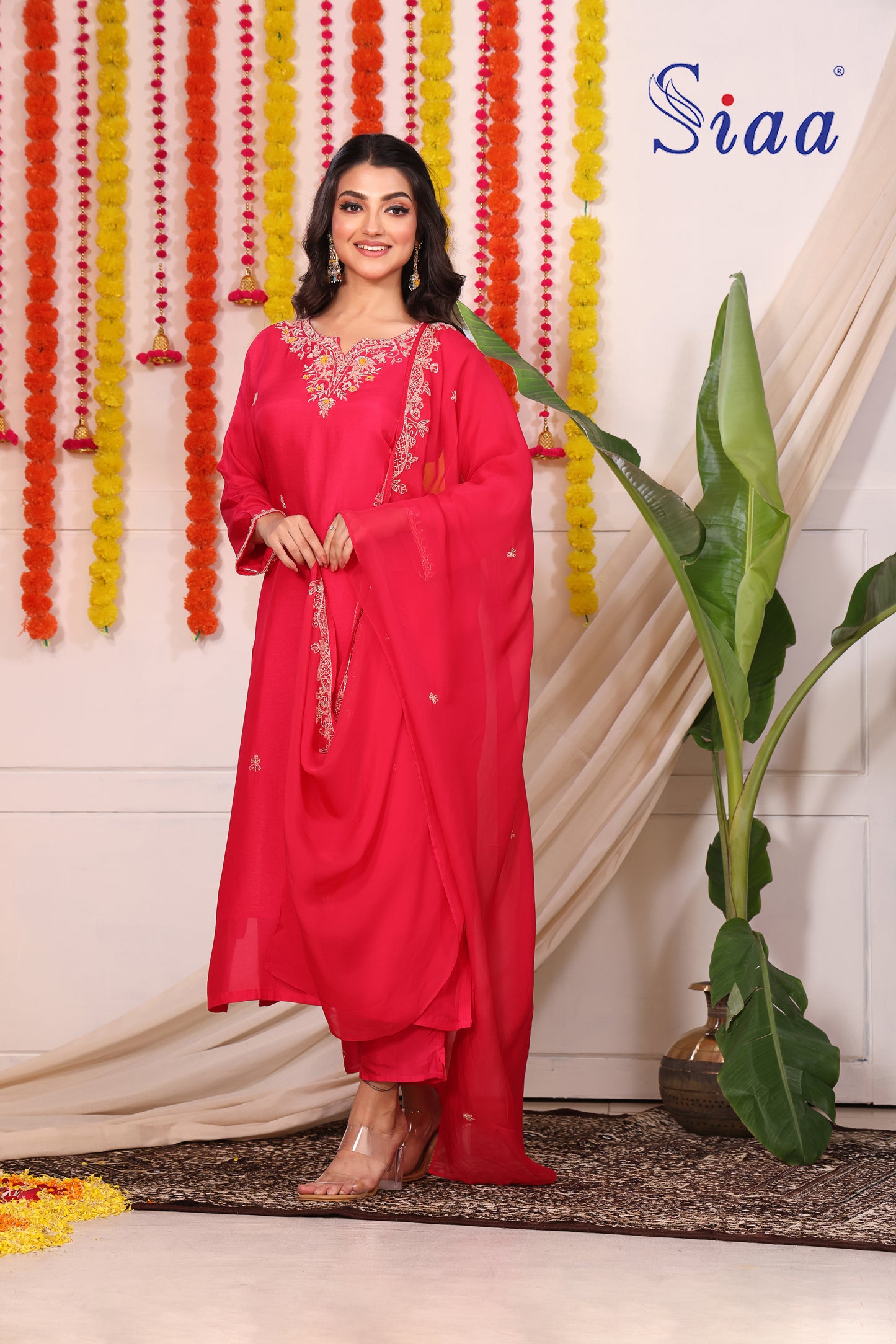 PF8624 - , , Ethnic Clothing Festive Collection Hand Embroidery Kurta Sets Silk
