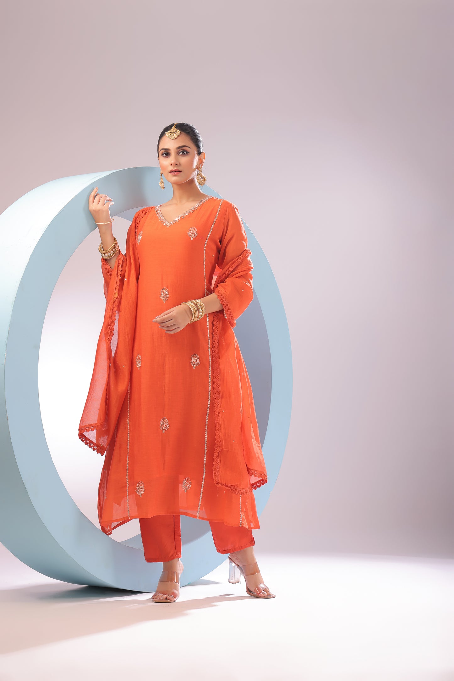 PF8732 - , , Casual Wear Ethnic Clothing Festive Collection fresh Release Hand Embroidery Kurta Sets Silk Trending Collection