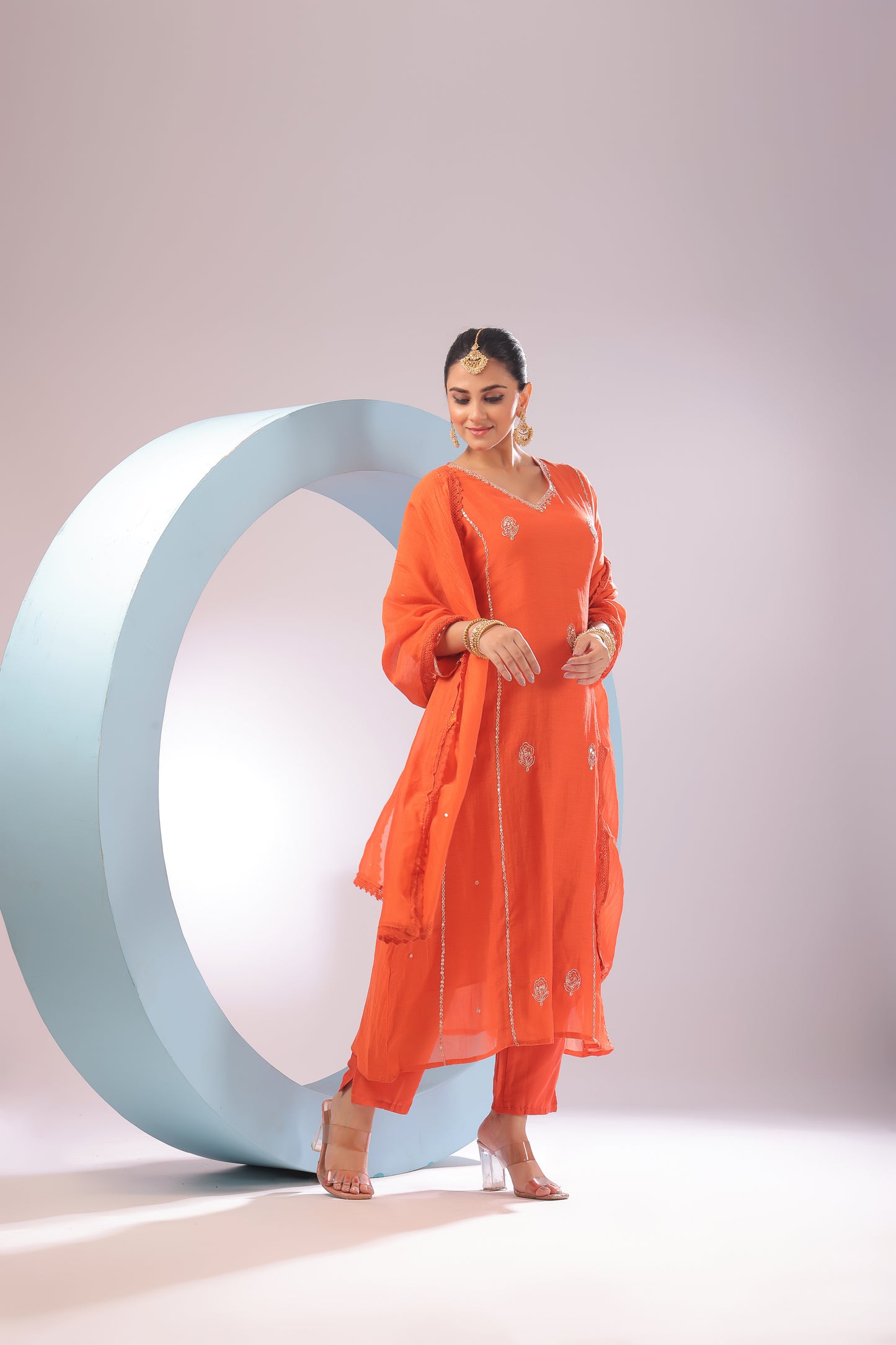 PF8732 - , , Casual Wear Ethnic Clothing Festive Collection fresh Release Hand Embroidery Kurta Sets Silk Trending Collection