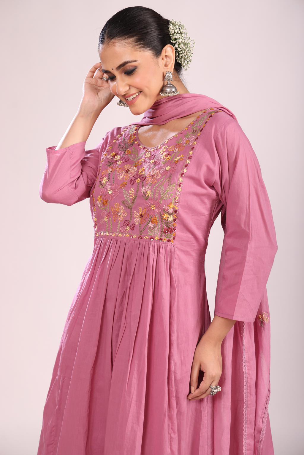 Cotton Kurti Set with Pant & Dupatta – Printed, 3 Pc