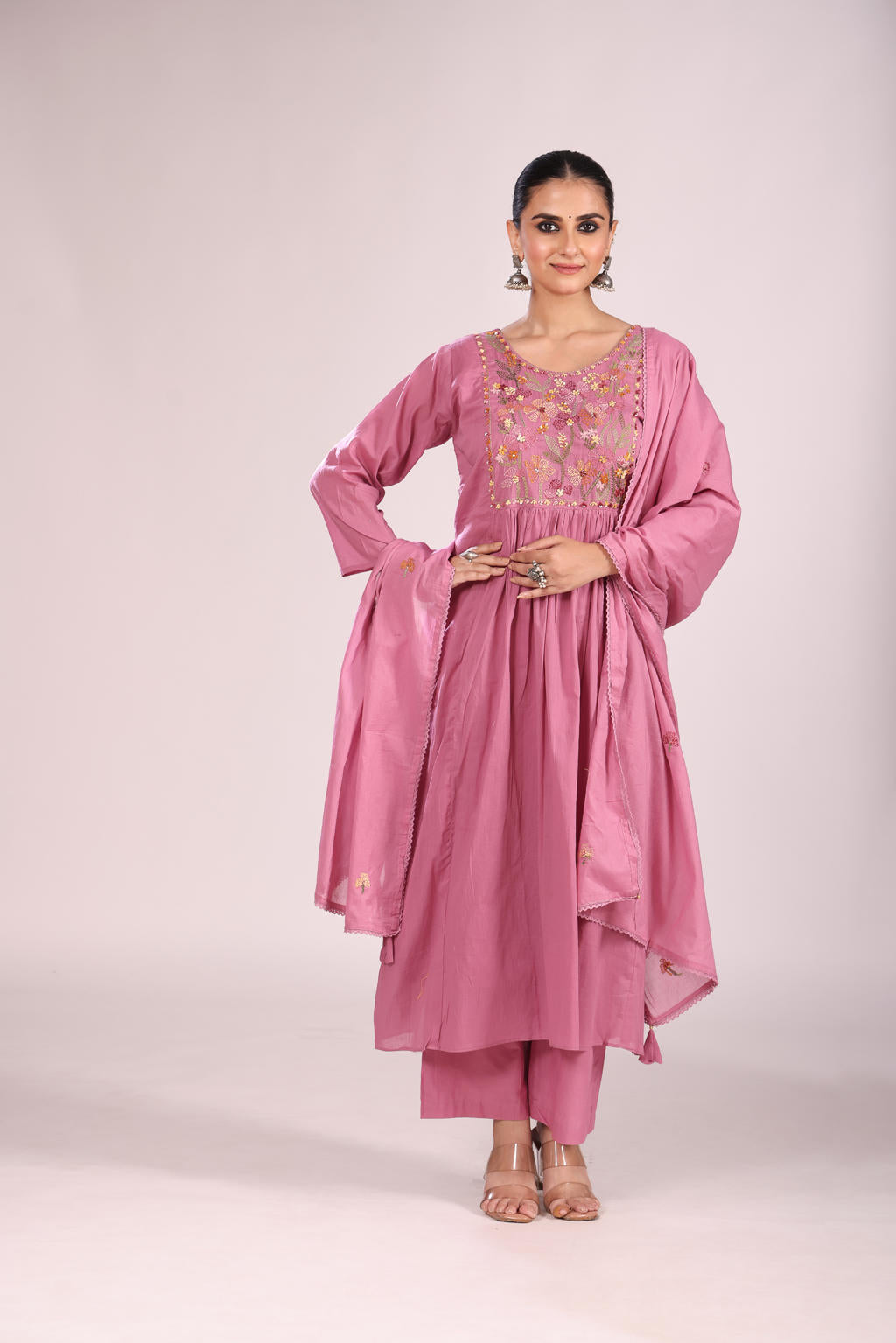 Cotton Kurti Set with Pant & Dupatta – Printed, 3 Pc
