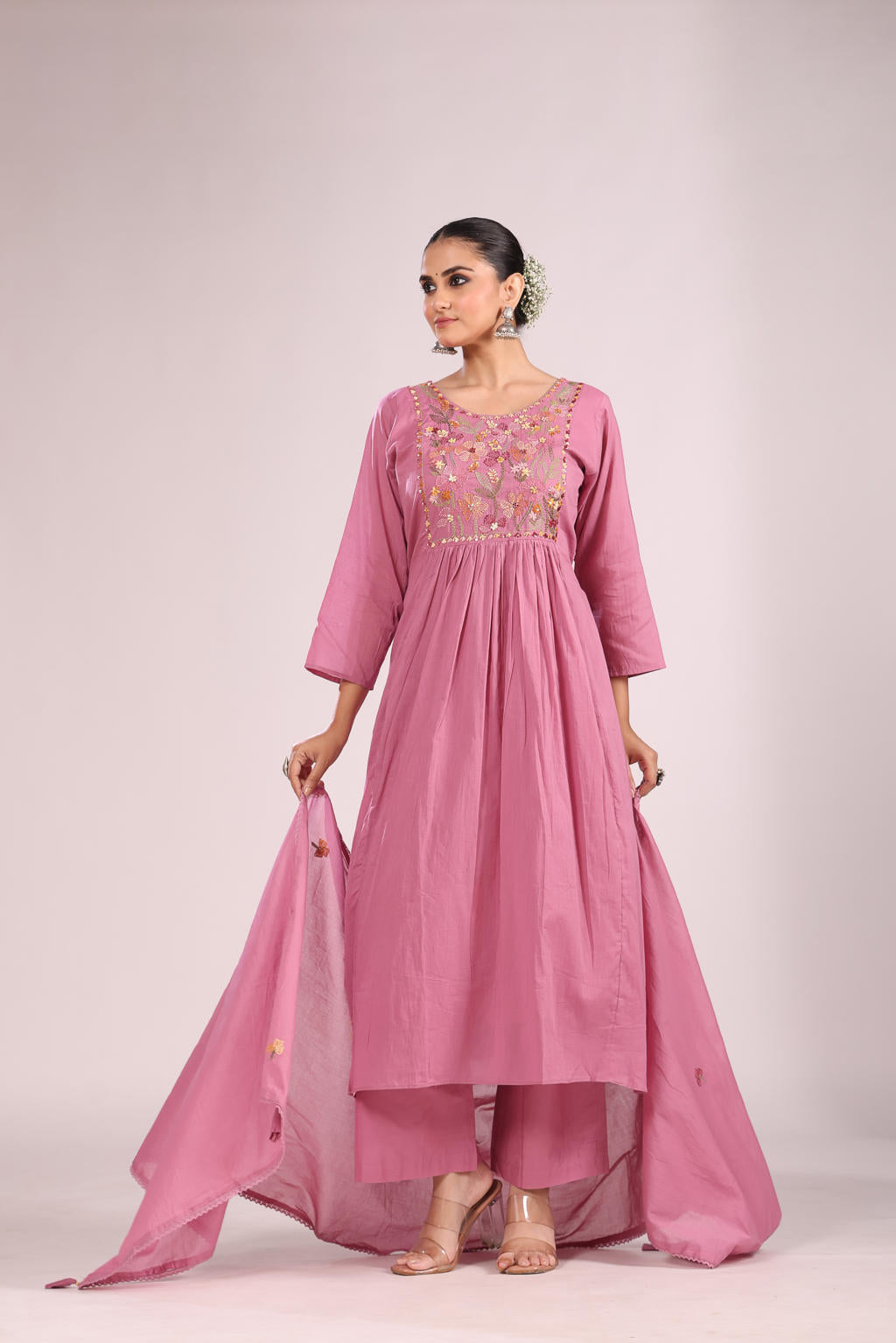 Cotton Kurti Set with Pant & Dupatta – Printed, 3 Pc