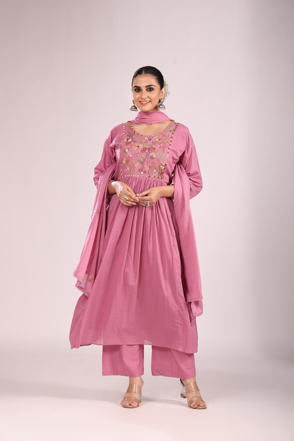 Cotton Kurti Set with Pant & Dupatta – Printed, 3 Pc