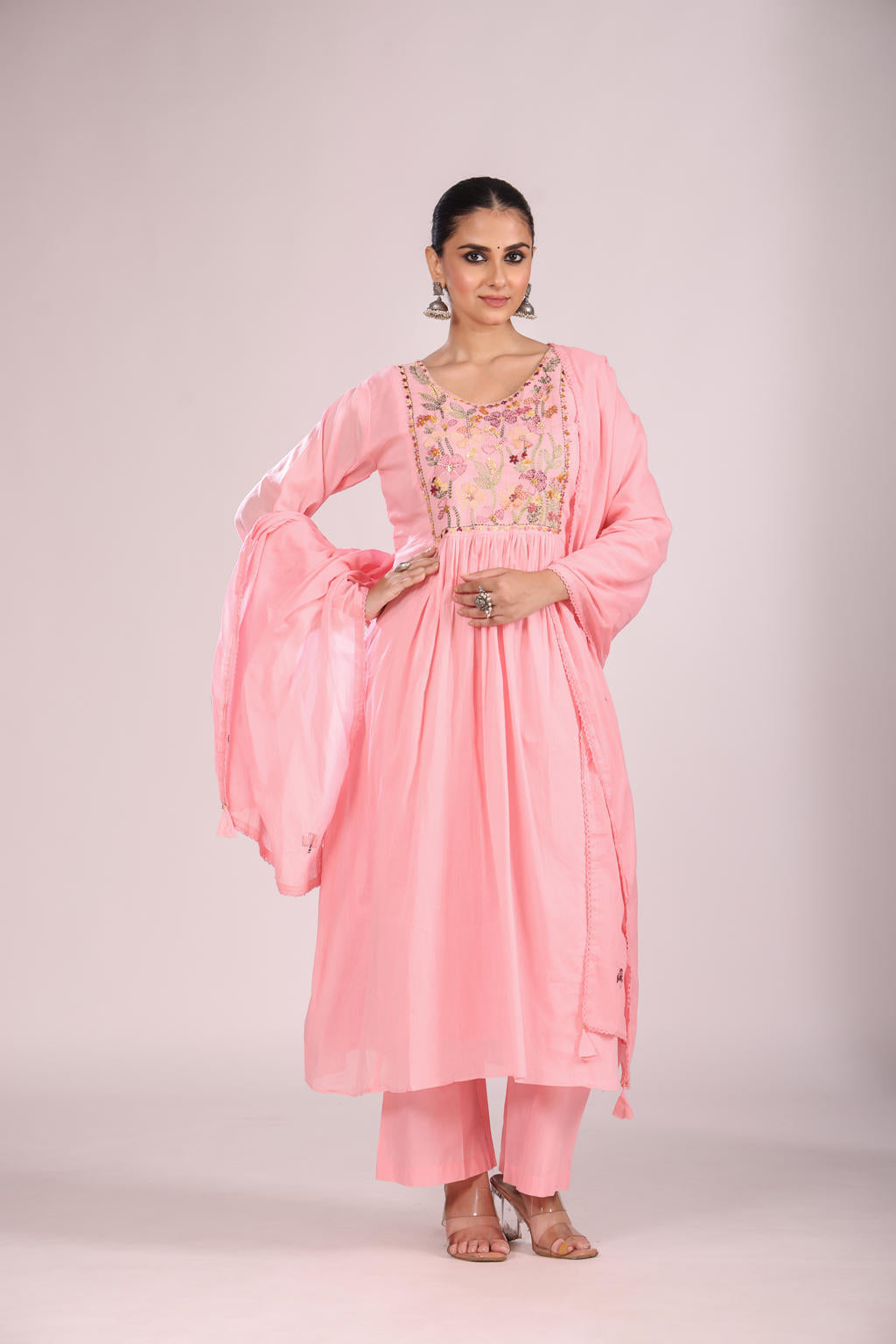 Cotton Kurti Set with Pant & Dupatta – Printed, 3 Pc