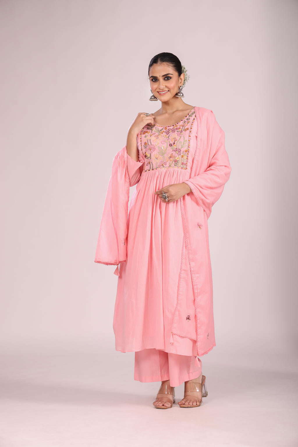 Cotton Kurti Set with Pant & Dupatta – Printed, 3 Pc