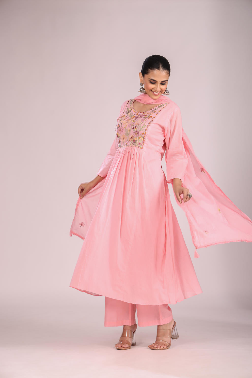 Cotton Kurti Set with Pant & Dupatta – Printed, 3 Pc