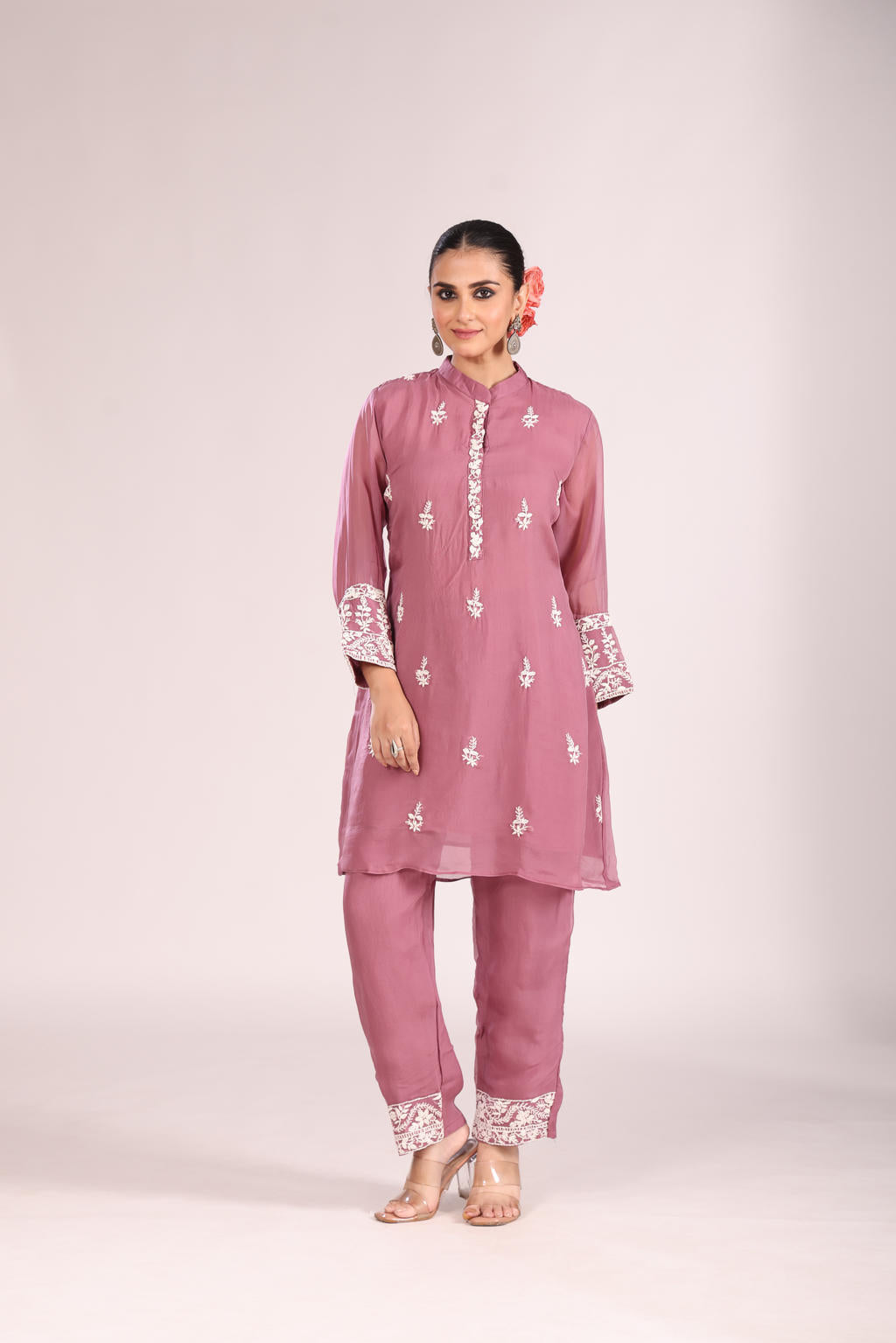 Organza Cord Set โ 2 Pc Kurti with Pant, Indo-Western Style