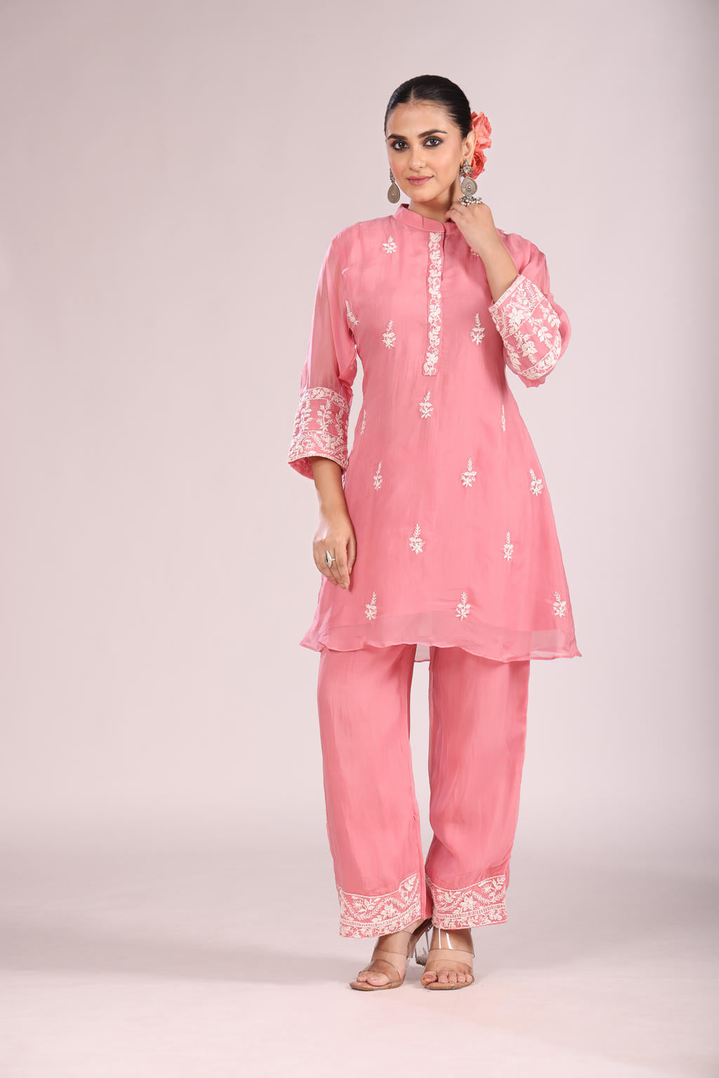 Organza Cord Set โ 2 Pc Kurti with Pant, Indo-Western Style