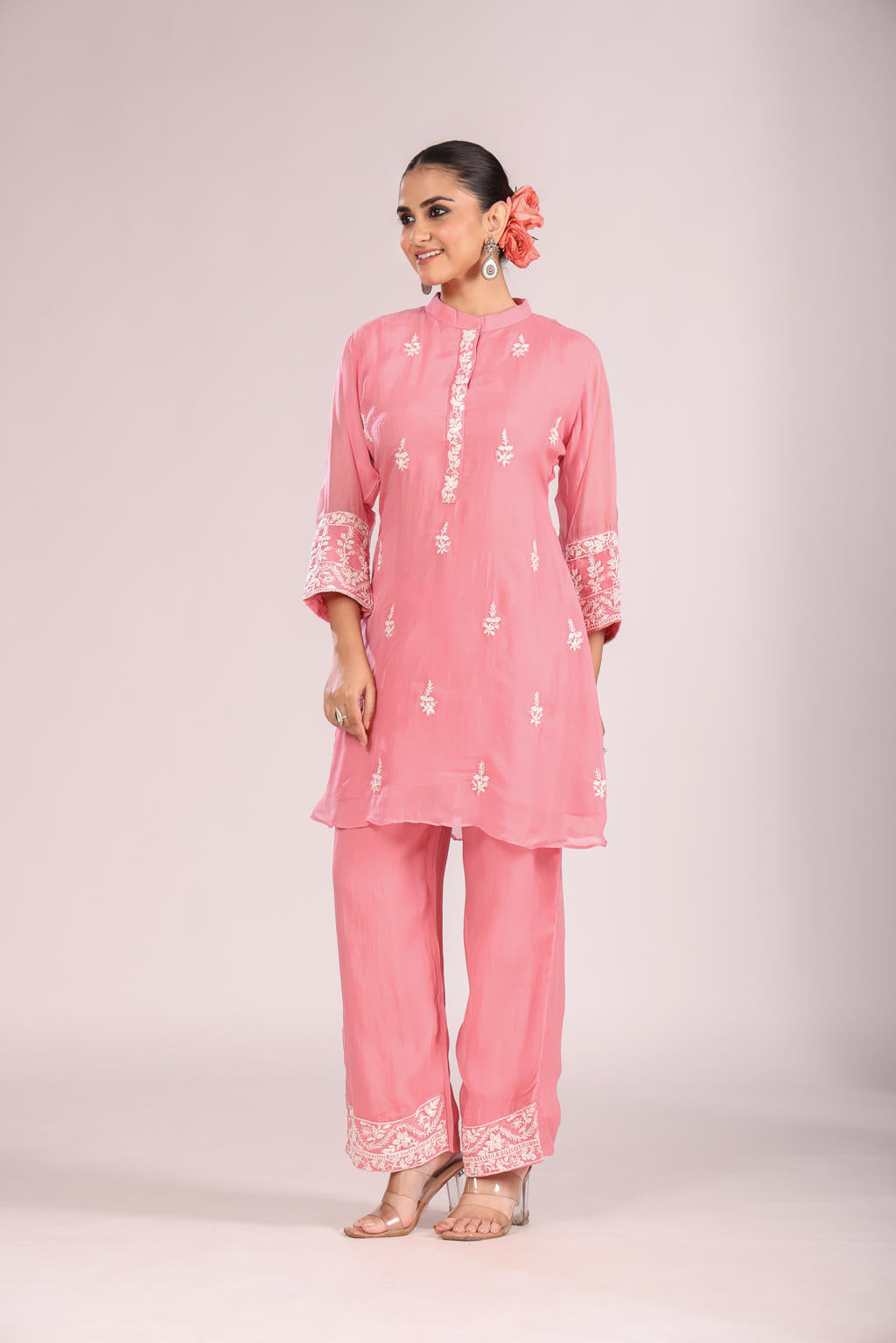 Organza Cord Set โ 2 Pc Kurti with Pant, Indo-Western Style