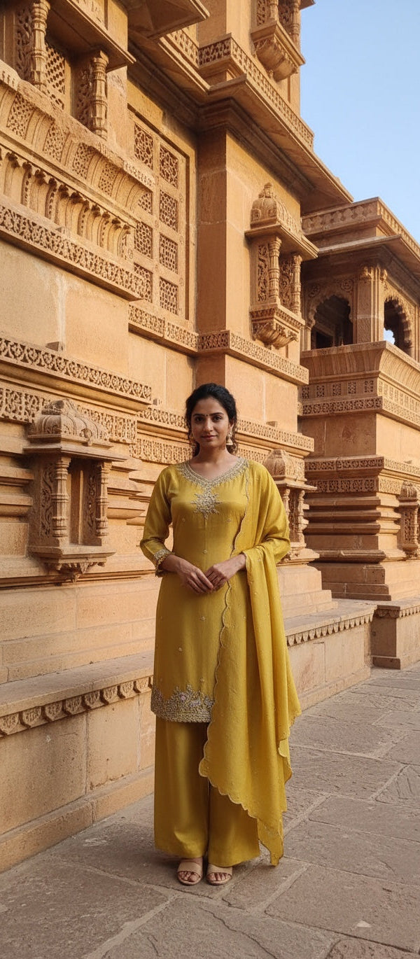 3 Pc Kurti Sharara Dupatta