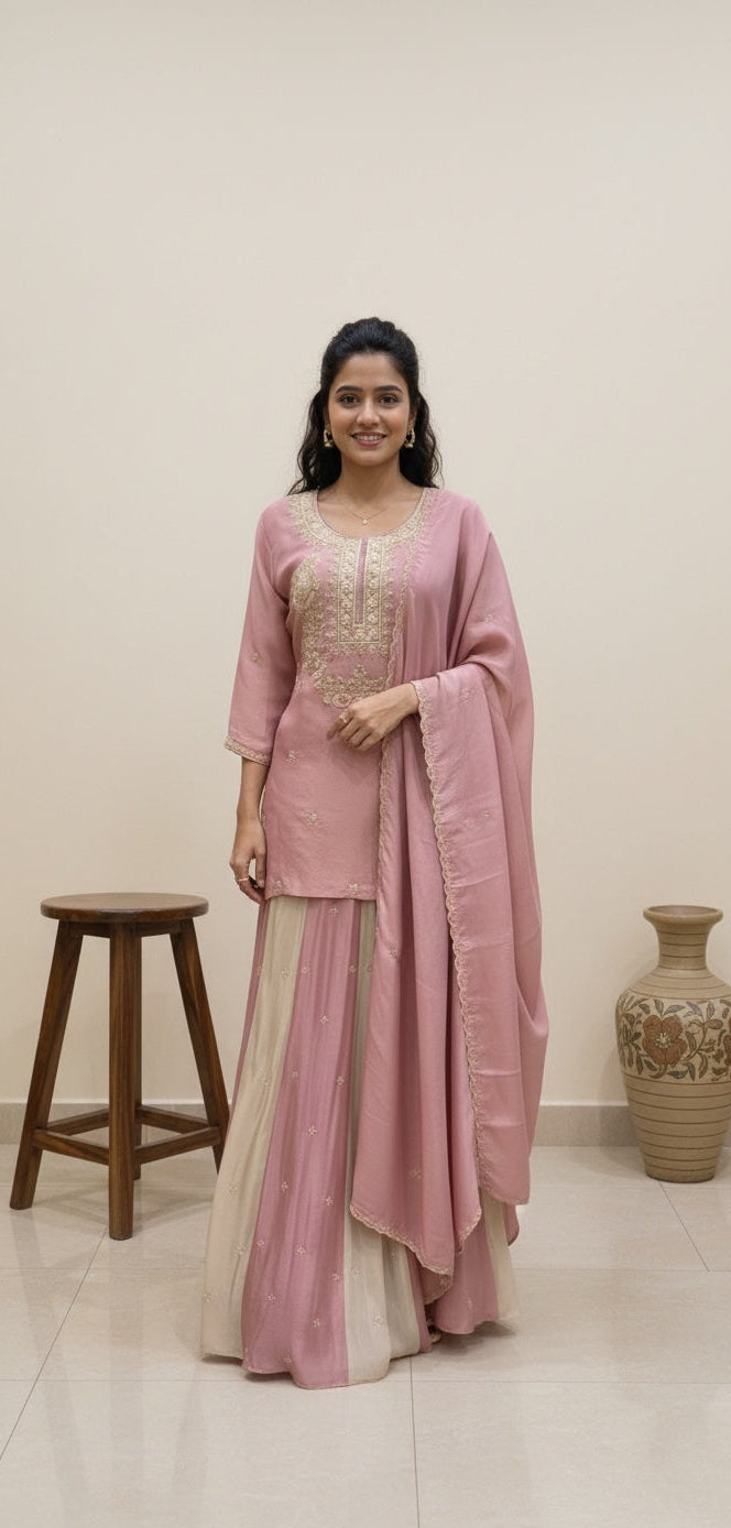 Short Kurta, Dupatta & Kali Skirt