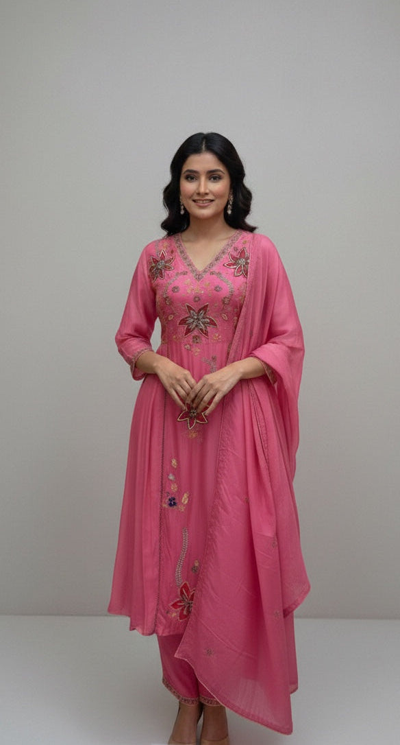 3 Pc Kurti, Pant, Dupatta.