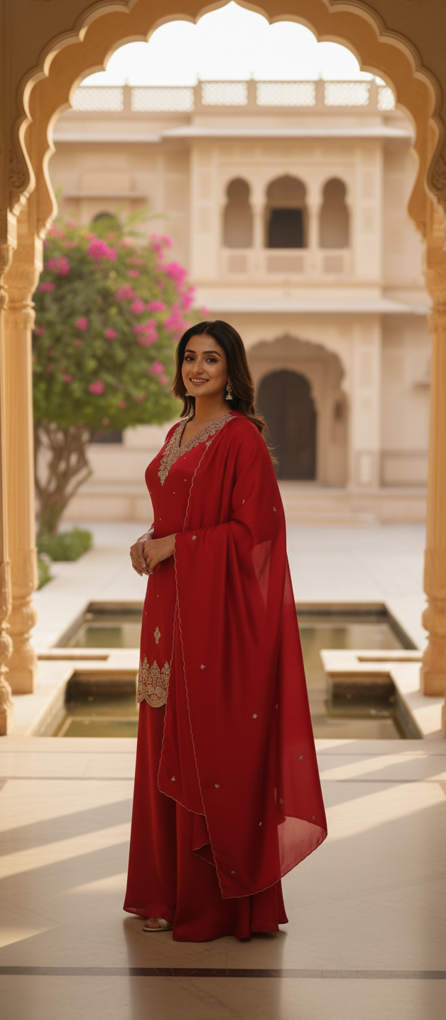 3PC KURTI DIVIDER AND DUPATTA SET