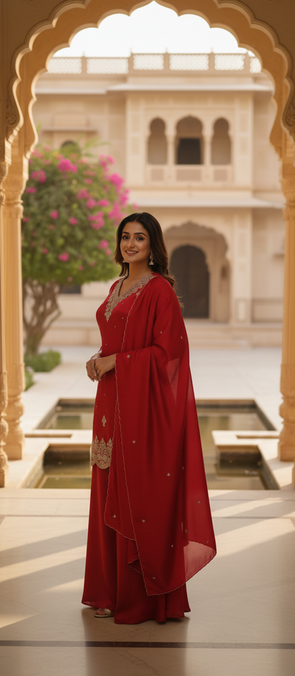 3PC KURTI DIVIDER AND DUPATTA SET