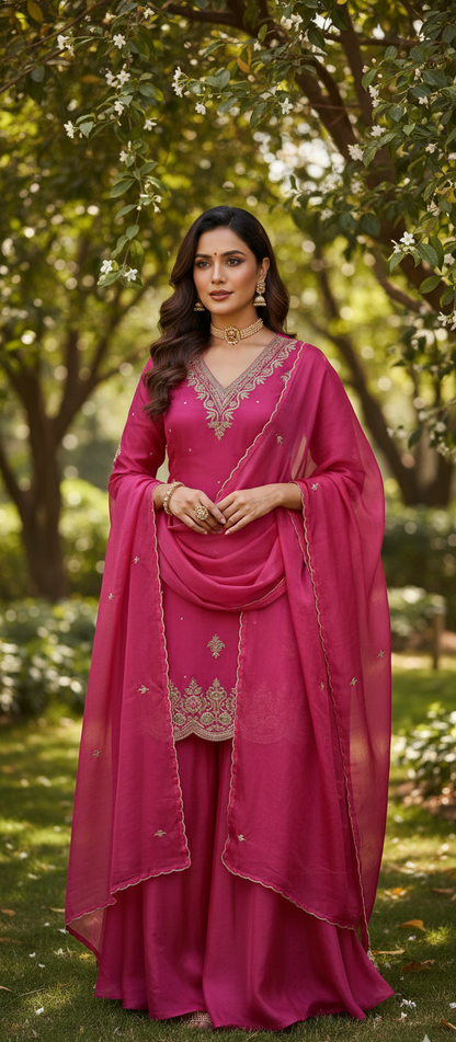 3PC KURTI DIVIDER AND DUPATTA SET