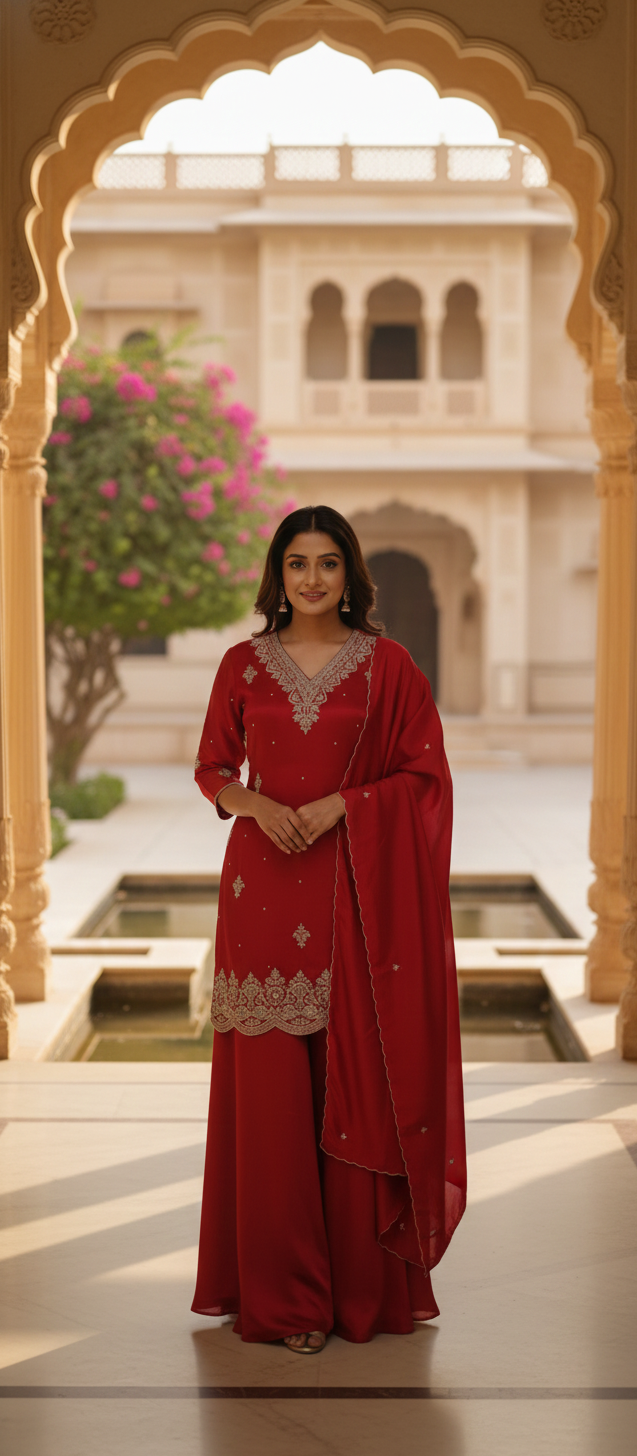 3PC KURTI DIVIDER AND DUPATTA SET