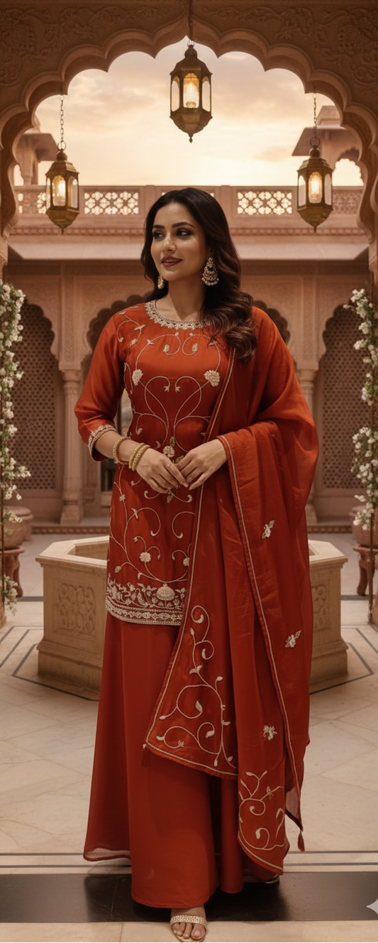 3 pc Kurti, Sharara & Dupatta