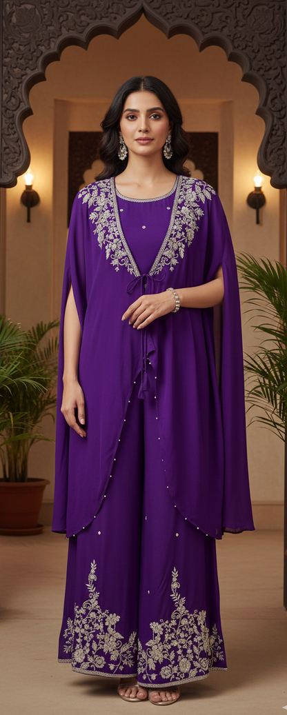 2Pc Cape Bustier Pant Set