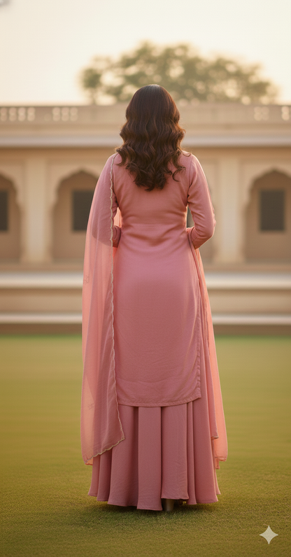 3Pc Kurti, Sharrara, Dupatta Set