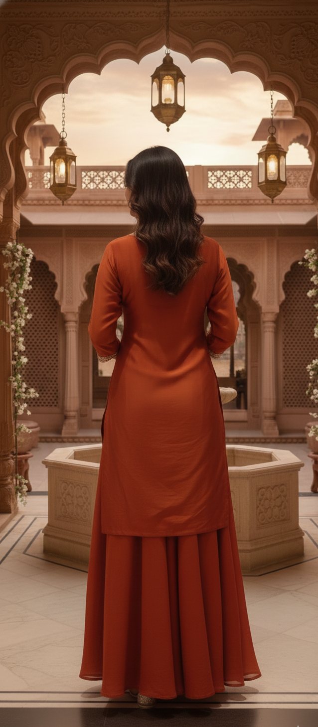 3 pc Kurti, Sharara & Dupatta