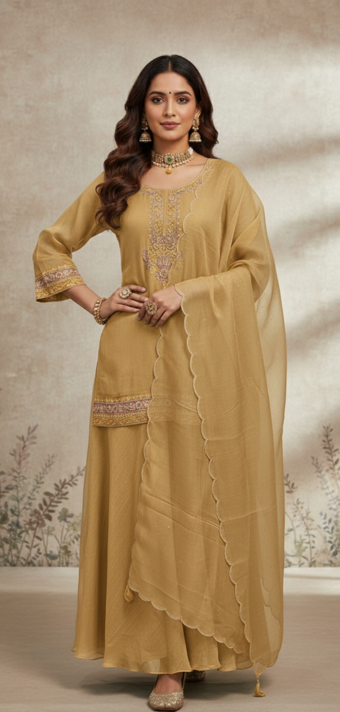 Short Kurta, Skirt & Dupatta.