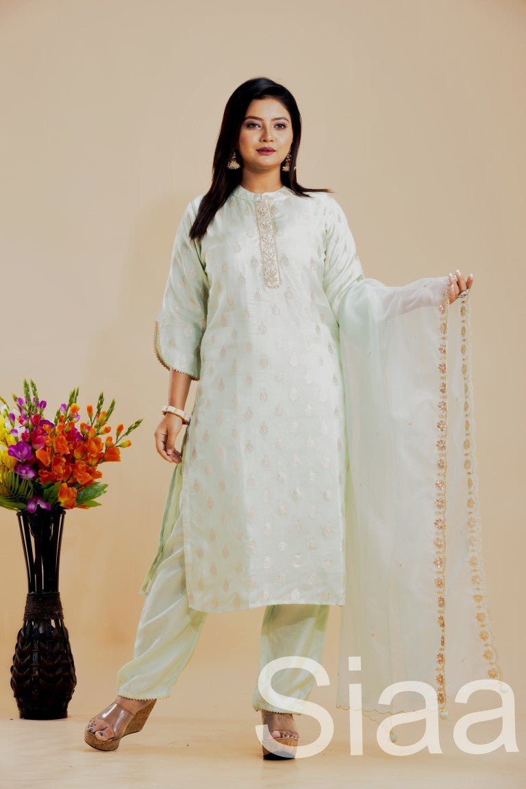 PF7137 - , Kurtis , Ethnic Clothing Festive Collection Hand Embroidery Kurta Sets Silk