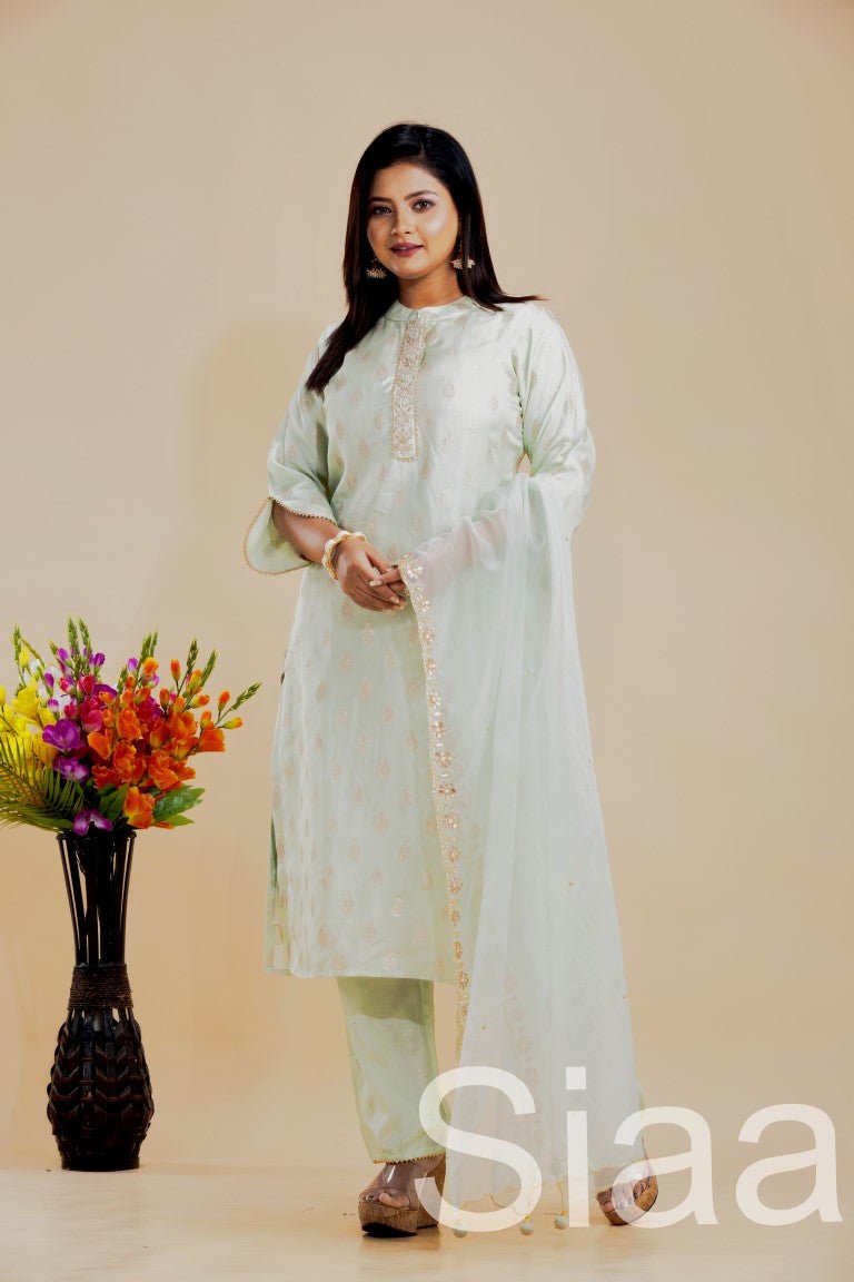 PF7137 - , Kurtis , Ethnic Clothing Festive Collection Hand Embroidery Kurta Sets Silk