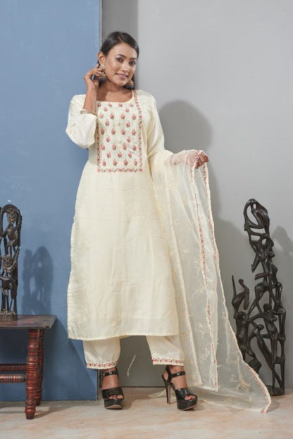 PF7141 Kurtis Ethnic Clothing Hand Embroidery Kurta Sets Silk