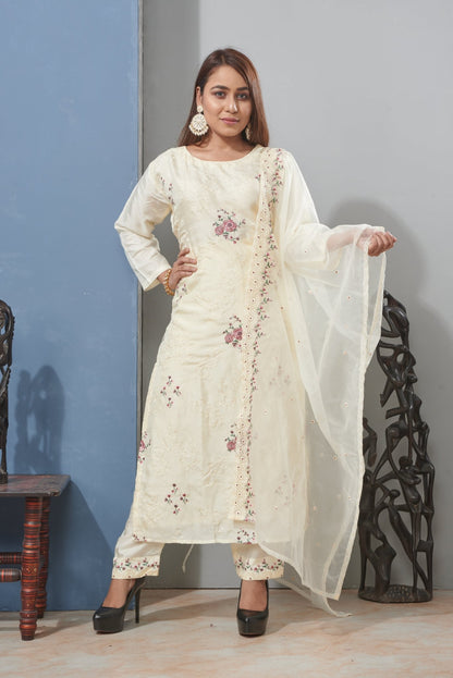 PF7142 Kurtis Ethnic Clothing Hand Embroidery Kurta Sets Silk